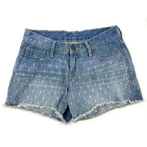 Old‎ Navy Shorts Womens 0 Blue Denim Cut Off Jean Cotton Design Distressed